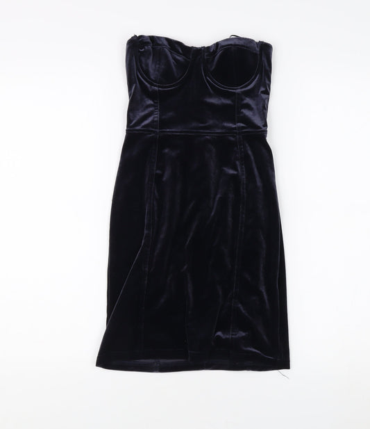 H&M Women's Black Bodycon Knee Length Dress Size 6