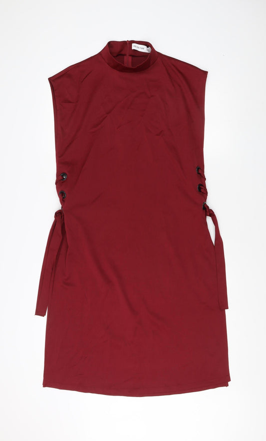 Inayah Women's Red High Neck Sleeveless Dress M