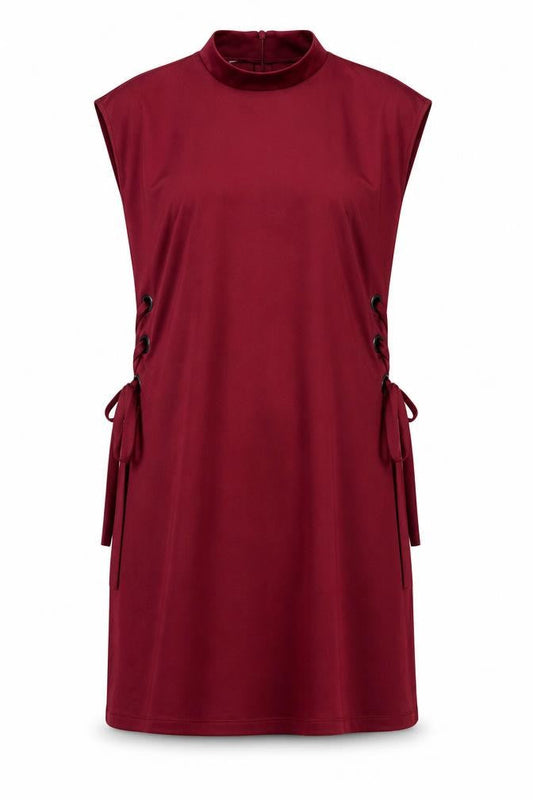 Inayah Women's Red High Neck Sleeveless Dress M