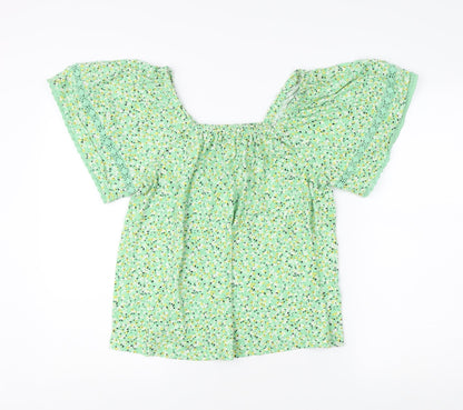 Marks & Spencer Women's Green Floral Blouse Size 10