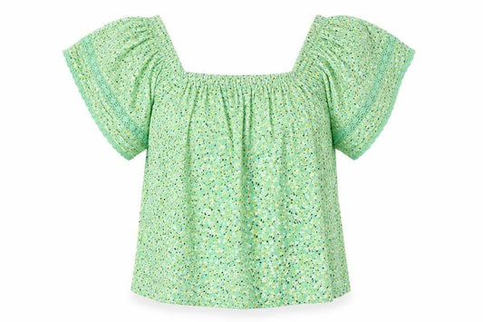 Marks and Spencer Women's Green Floral Blouse Size 10