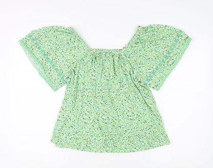 Marks & Spencer Women's Green Floral Blouse Size 10