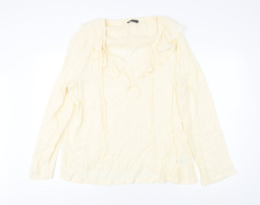 Marks and Spencer Women's Ivory Long Sleeve Top Size 16