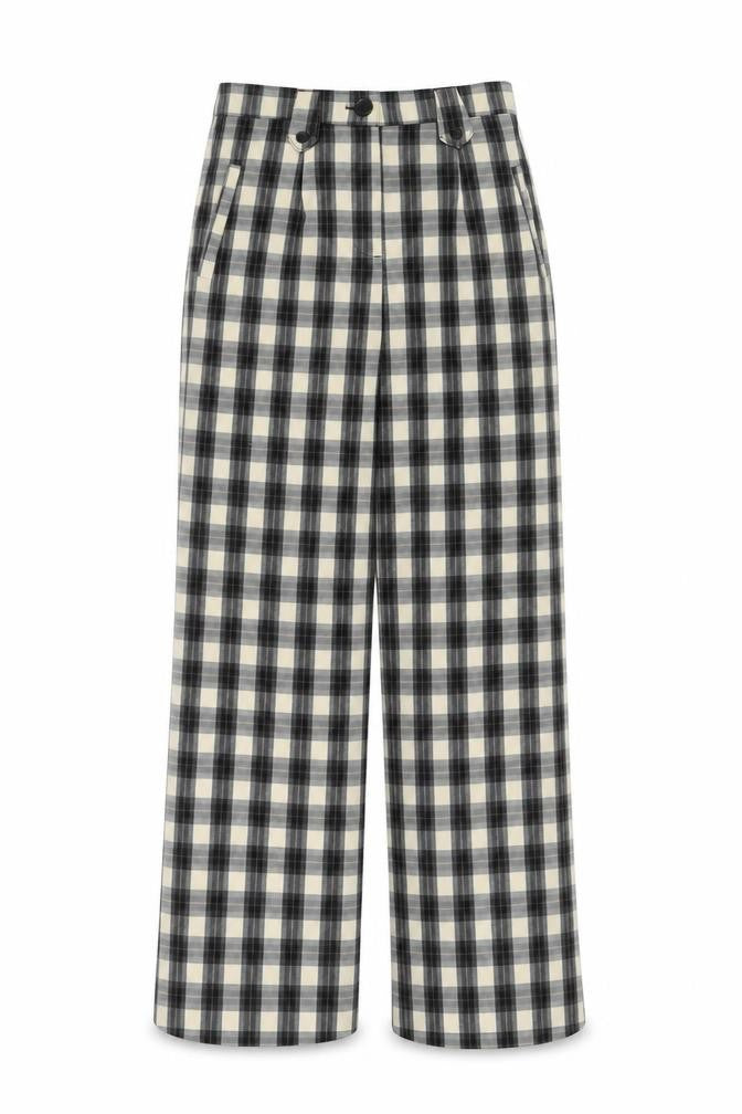 New Look Women's Black Check Trousers Size 8
