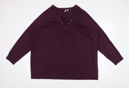 Capsule Women's Jumper, Plum, Size L, Raglan Sleeve