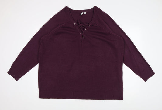 Capsule Women's Jumper, Plum, Size L, Raglan Sleeve