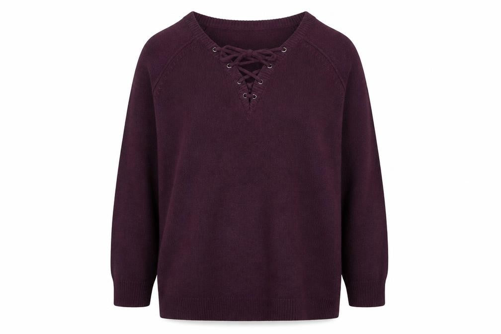 Capsule Women's Jumper, Plum, Size L, Raglan Sleeve