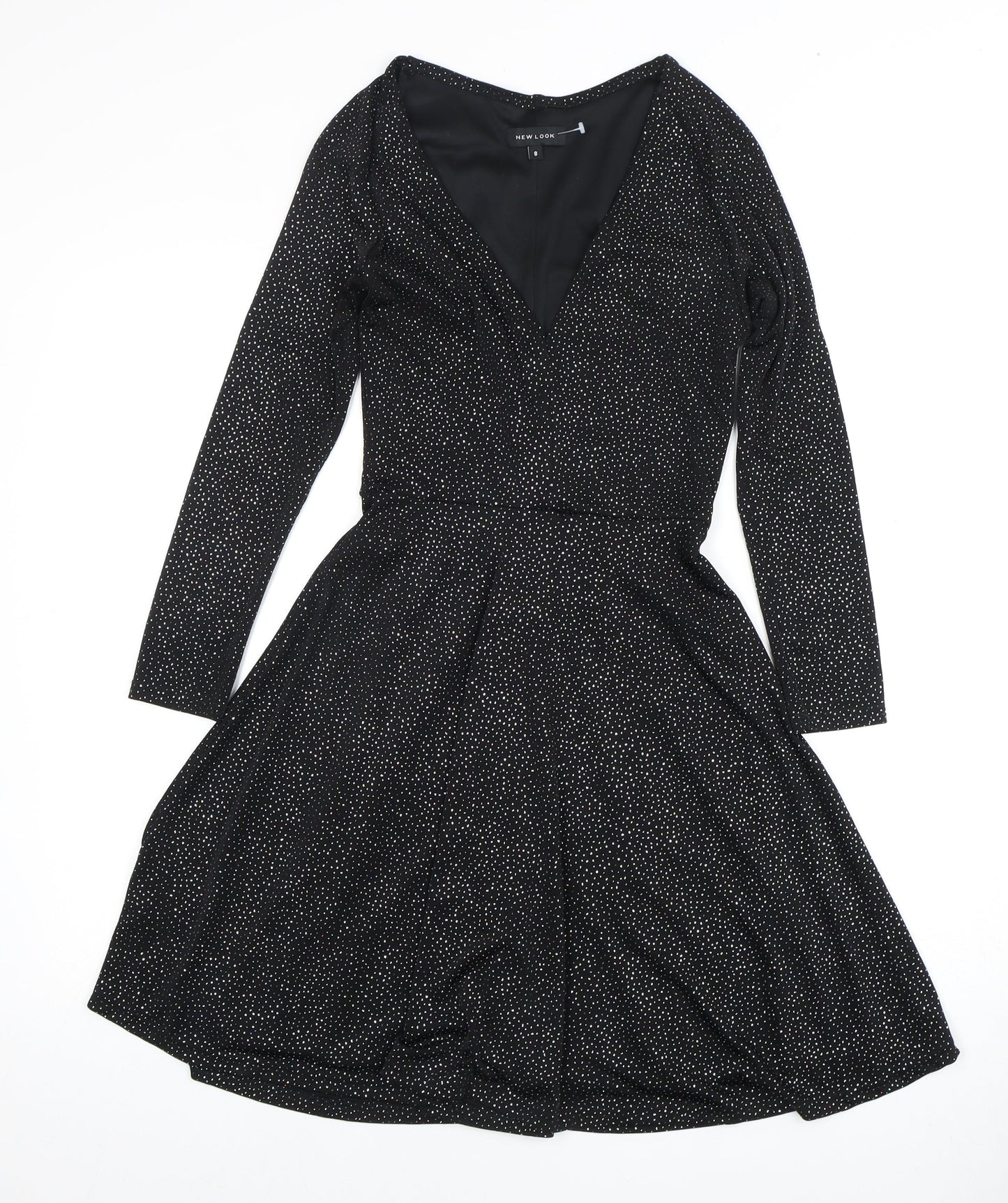 New Look Black Women's Skater Dress Size 8