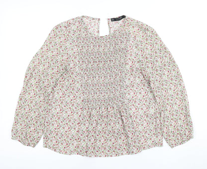 Zara Basic Women's Floral Long Sleeve Blouse XS