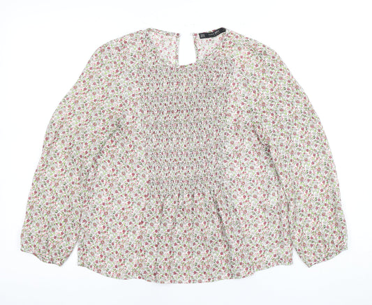 Zara Basic Women's Floral Long Sleeve Blouse XS