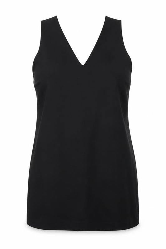 Next Women's Black Sheath Dress Size 14 V-Neck Sleeveless