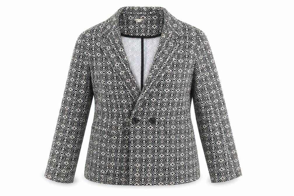 Chicosoleil Women’s S Geometric Double-Breasted Blazer
