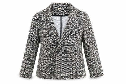 Chicosoleil Women’s S Geometric Double-Breasted Blazer