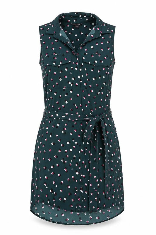 Monki Women's Green Polka Dot Dress - Size S
