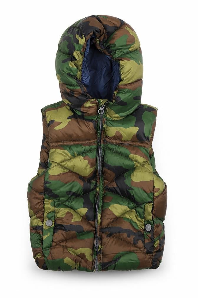 Zara Boys Green Puffer Jacket 2-3 Years Camouflage Hooded
