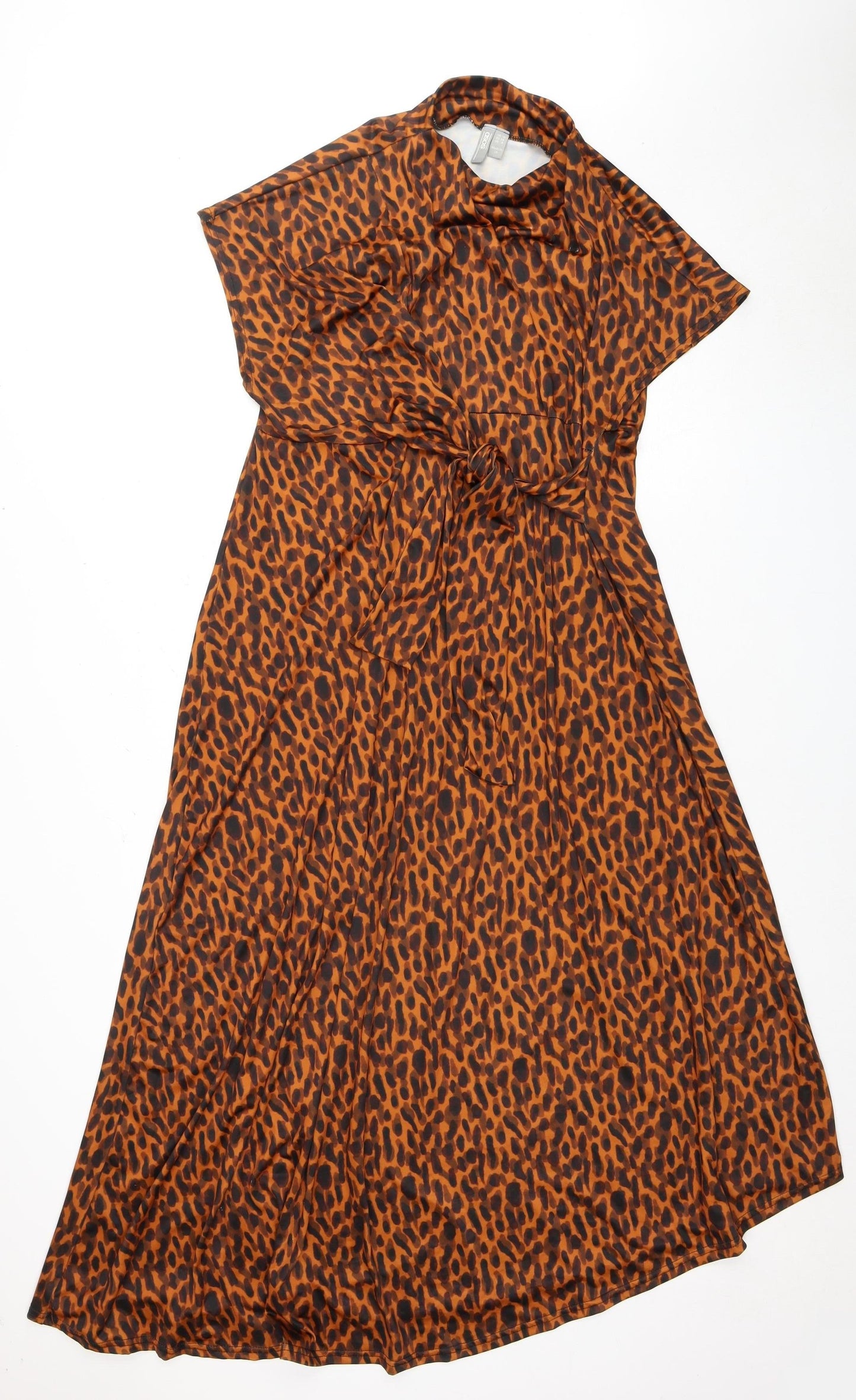 ASOS Women's Orange Animal Print Dress Size 8