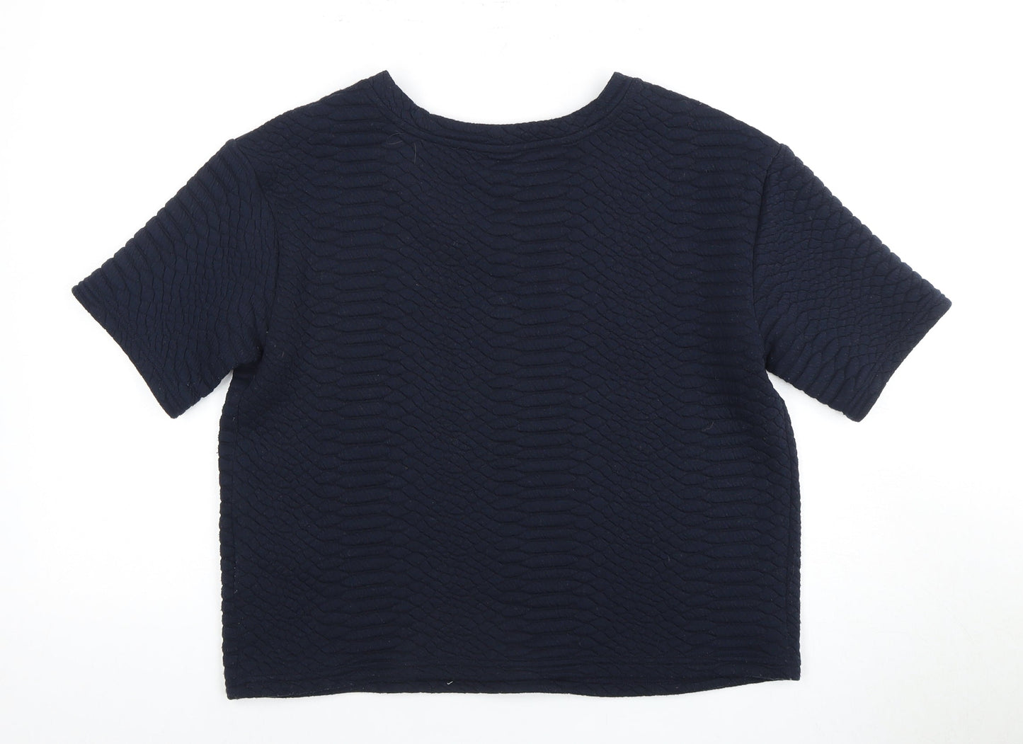 Vila Women's Blue Cropped T-Shirt, Size M