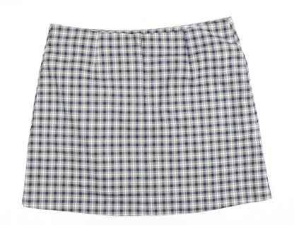 Monki Women's Multicoloured Check Skirt Size 20