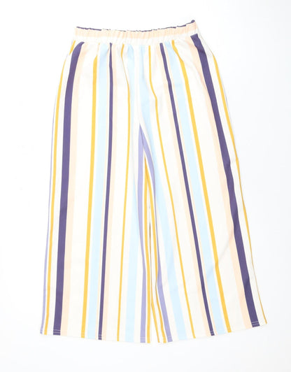 New Womens Look Striped Cropped Trousers, Multicoloured, Size L