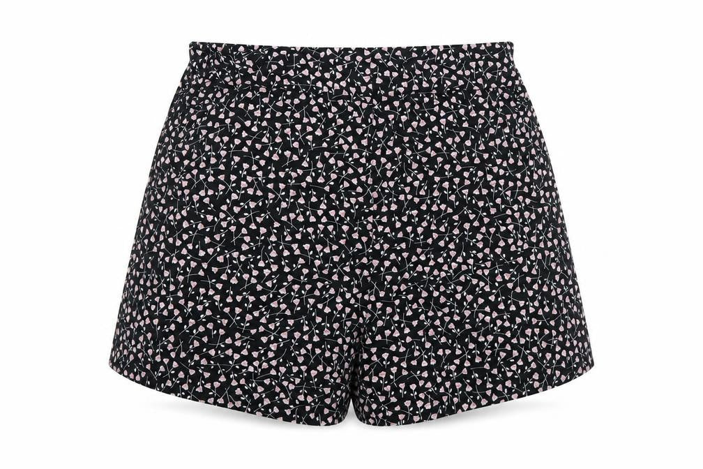 Monki Women's Black Floral Print Shorts S