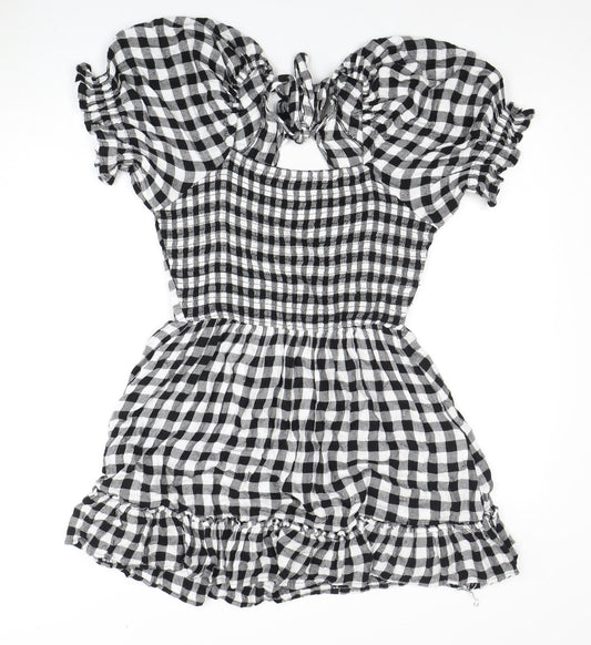 Dizzy Lizzy Women's Black & White A-Line Dress S