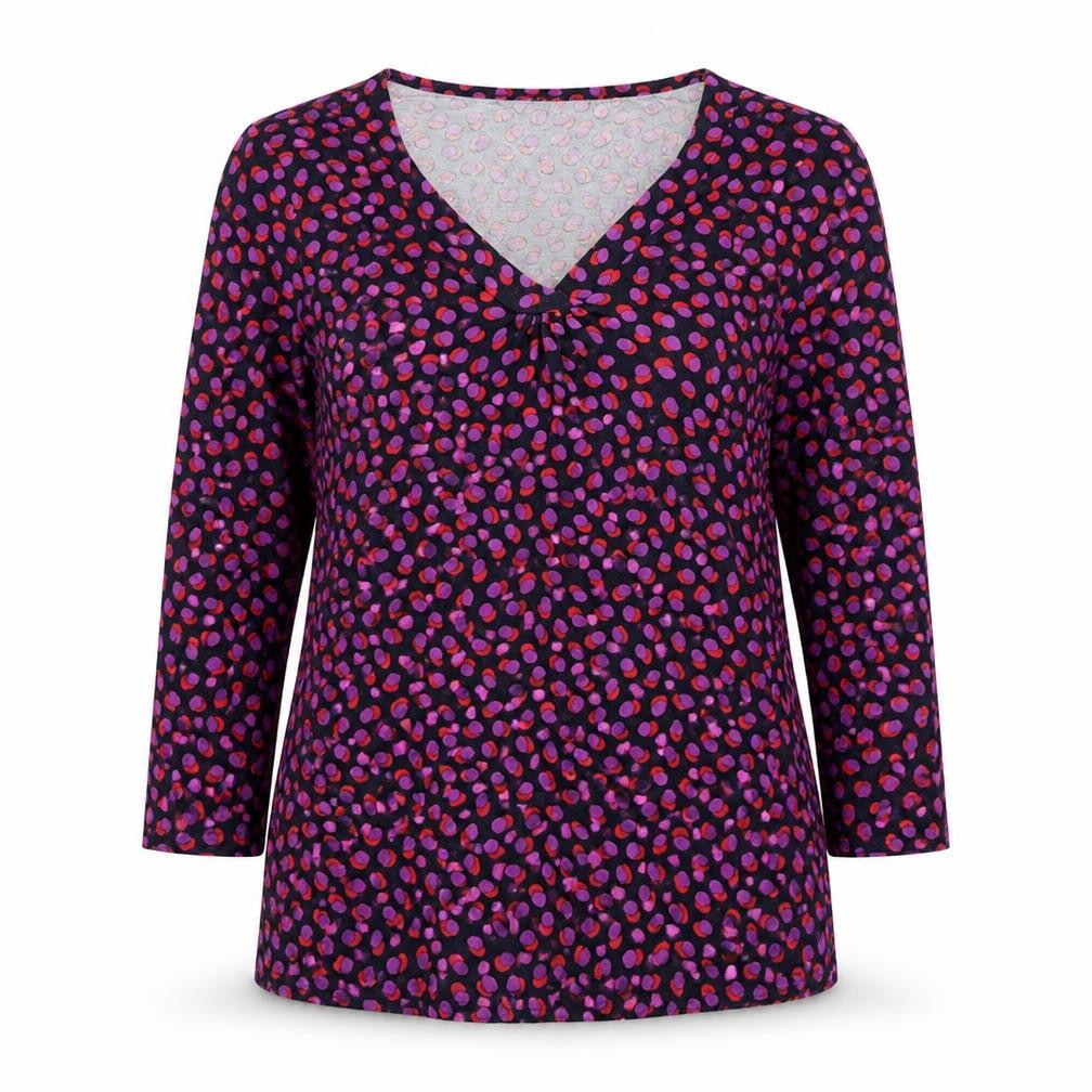 Marks & Spencer Women's Multicoloured V-Neck T-Shirt, Size 12