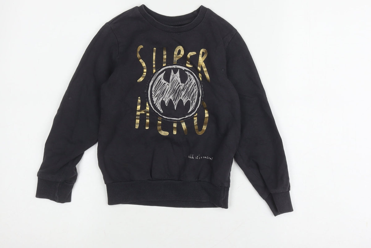 Batman Girls Black Graphic Sweatshirt Pullover 4 Years