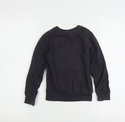 Back view of Batman girls’ black graphic sweatshirt pullover 4 years