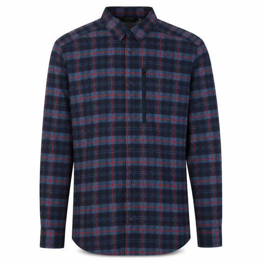 Regatta Men's Blue Plaid Long Sleeve Shirt M