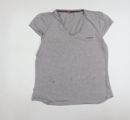LA Gear Women's Grey V-Neck Plus Size T-Shirt