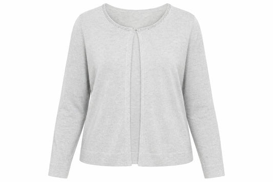 Wallis Women's Grey Cardigan Size L Crew Neck