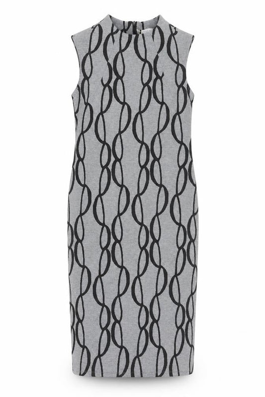 Principles Petite Grey Geometric Sleeveless Dress
