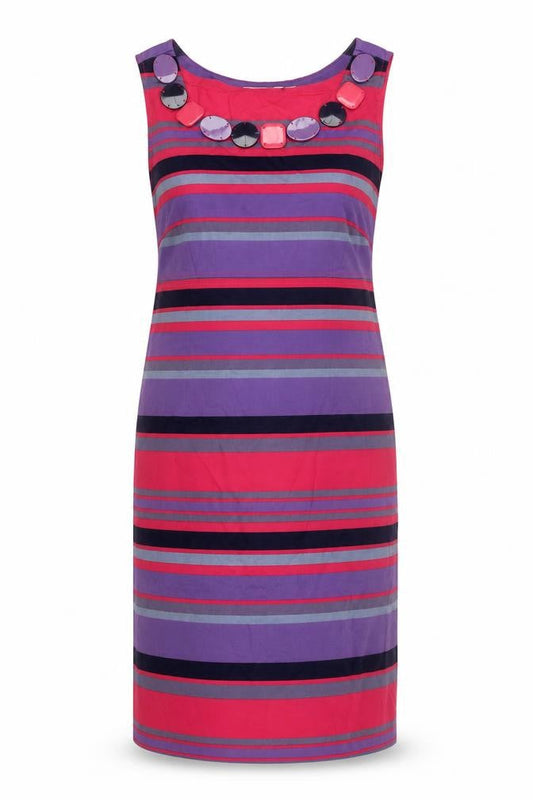 Boohoo Women's Multicoloured Striped Shift Dress Size 10