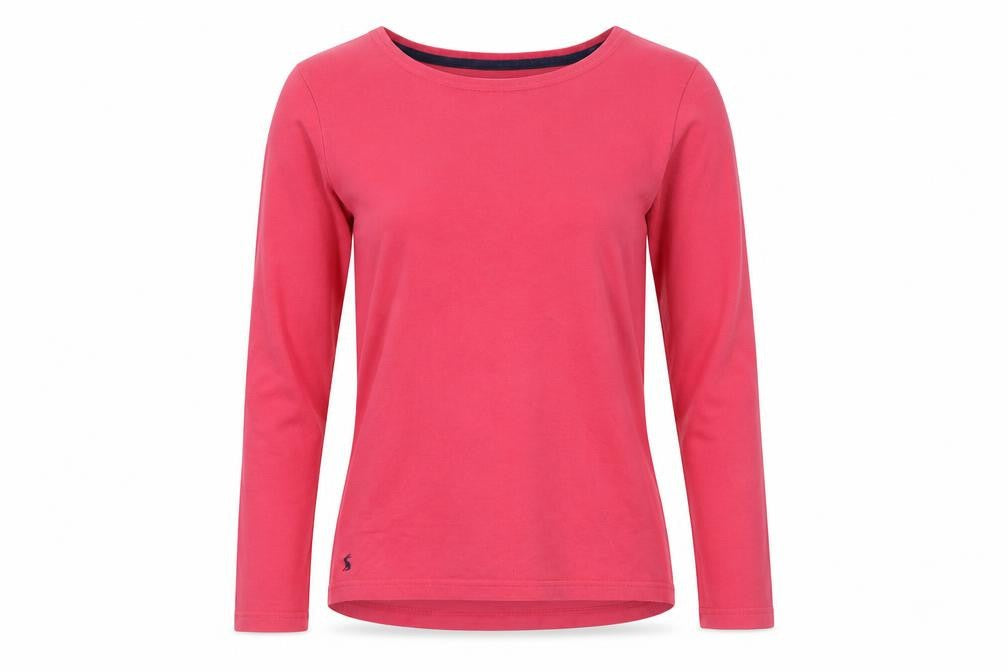Joules Women's Pink Cotton Long Sleeve T-Shirt Size 8