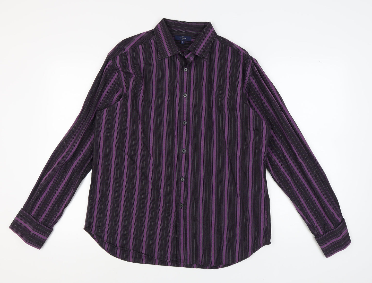 Jasper Conran Men's Purple Striped Dress Shirt L