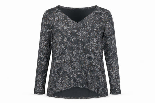 White Stuff Women's Grey Floral Tunic Top Size 12