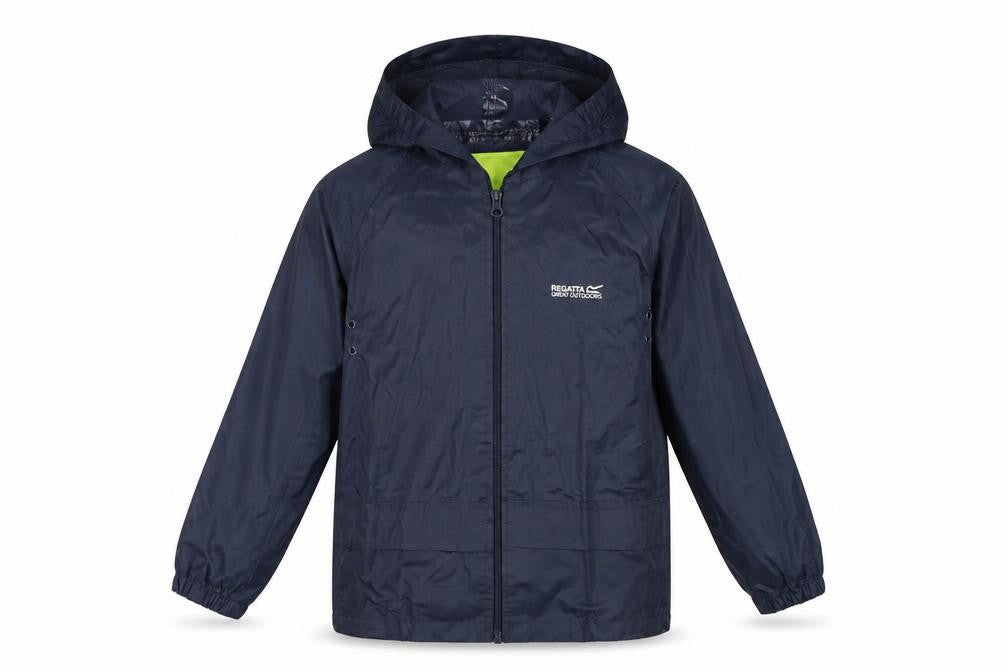 Regatta Boys Blue Windbreaker Jacket, Size 8, Hooded, Waterproof