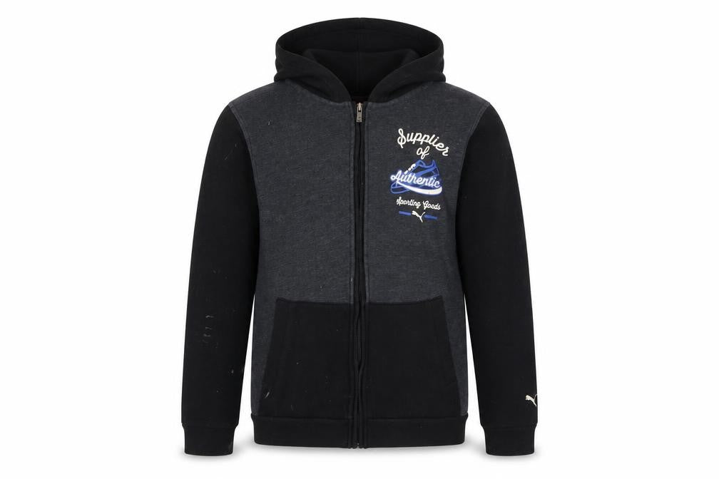 Puma Boys XL Black Full Zip Hoodie with Logo