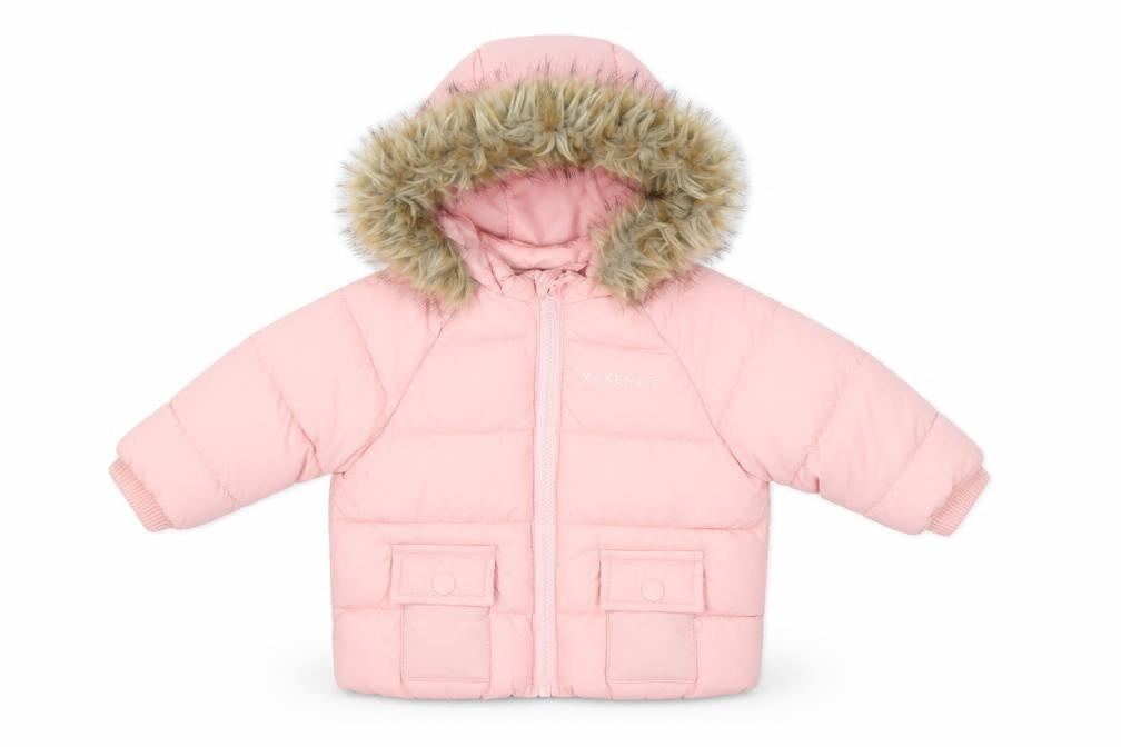 Mckenzie Unisex Pink Puffer Jacket, 0-3 Months, Winter Style