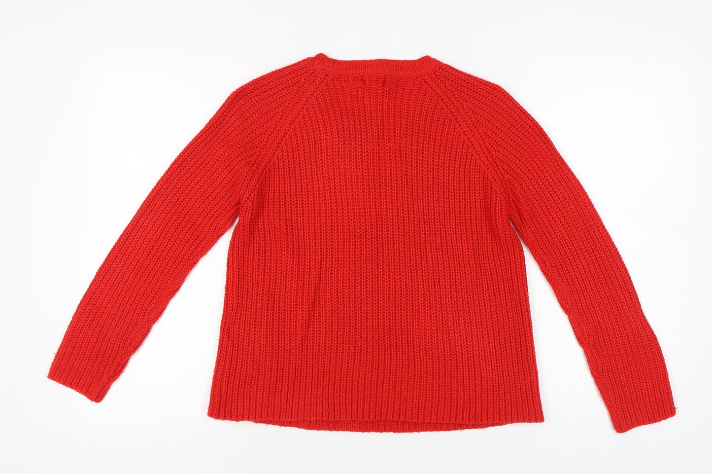 Jacqueline de Yong Women's Red Knit Pullover Jumper Size S