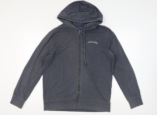 Jack & Jones Men's Grey XL Full Zip Hoodie