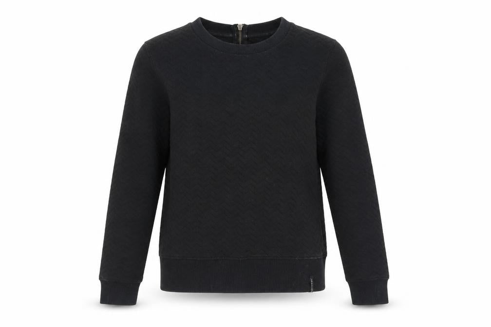 Superdry Black Women's Sweatshirt, Size S, Chevron Pattern