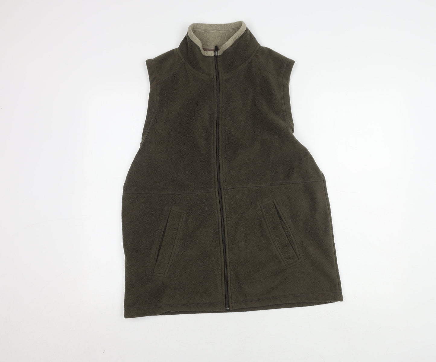 EWM Men's Green Fleece Waistcoat S Stand-Up Collar