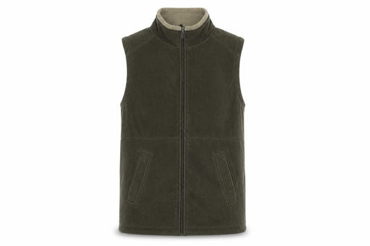 EWM Men's Green Fleece Waistcoat S Stand-Up Collar