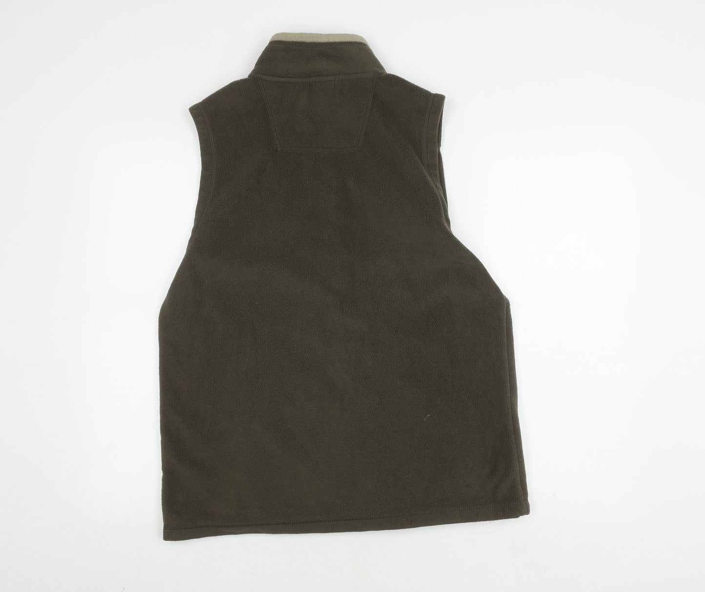 EWM Men's Green Fleece Waistcoat S Stand-Up Collar
