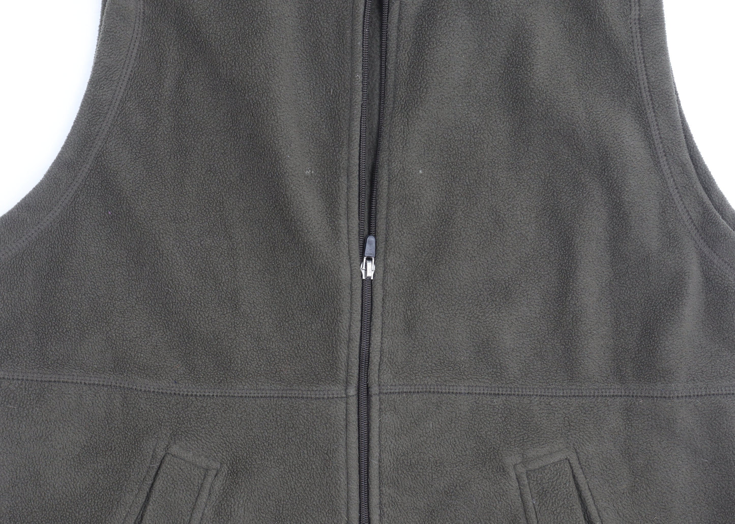 EWM Men's Green Fleece Waistcoat S Stand-Up Collar