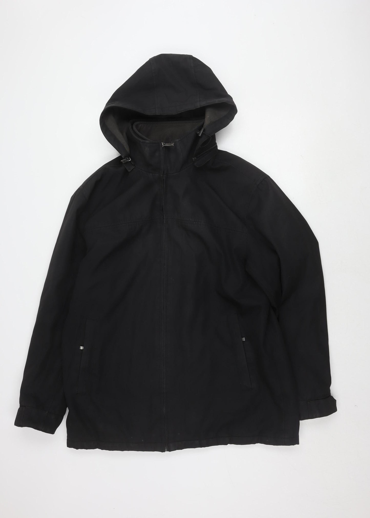 Weatherproof Men's Black L Hooded Windbreaker Jacket