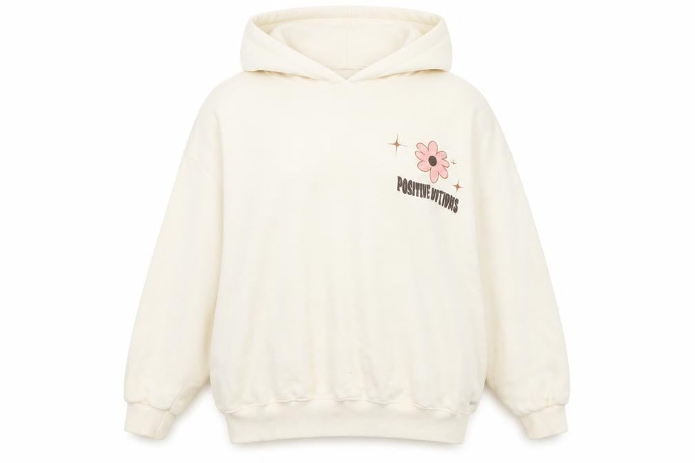 Pull&Bear Ivory Teen Graphic Hoodie L