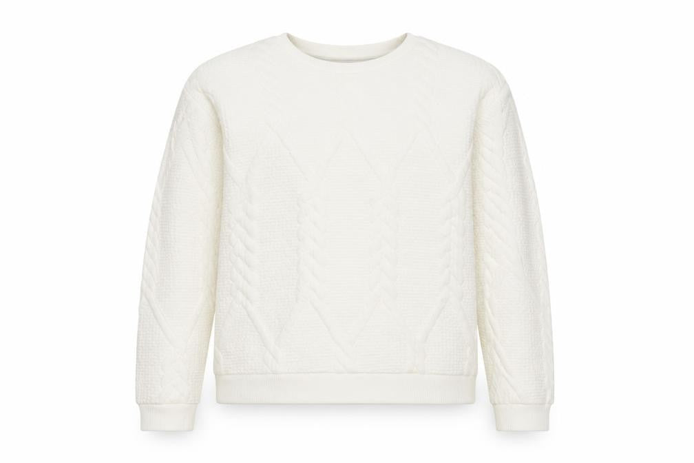 ZARA Women's Ivory Chunky-Knit Jumper, Size L