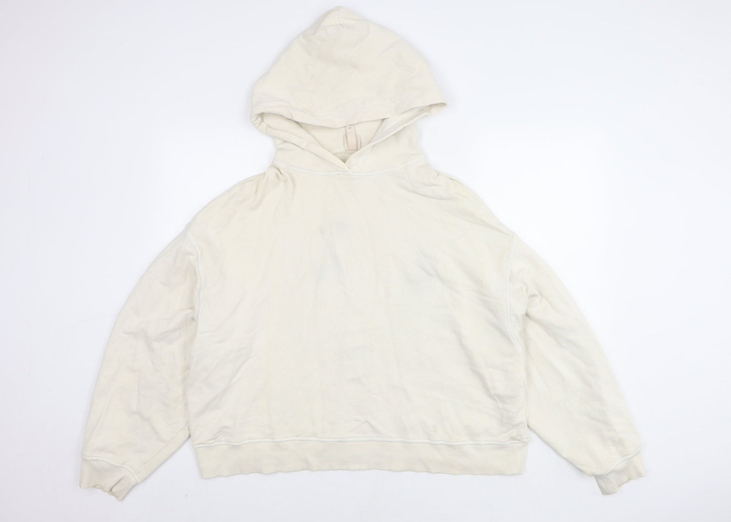 H&M Unisex Ivory Medium Cotton Hoodie Pullover
